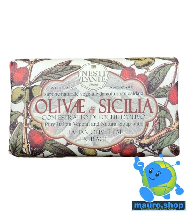 Nesti Dante – Olivae di Sicilia sapone naturale vegetale da cottura in caldaia con estratto di foglie d’olivo 150 g