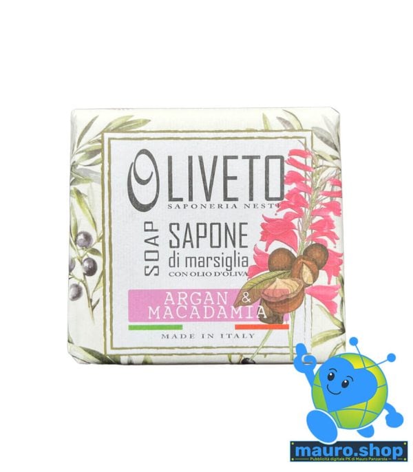 Saponeria Nesti Firenze – Oliveto argan e macadamia sapone di Marsiglia con olio d’oliva, sapone naturale vegetale da cottura in caldaia 200 g.
