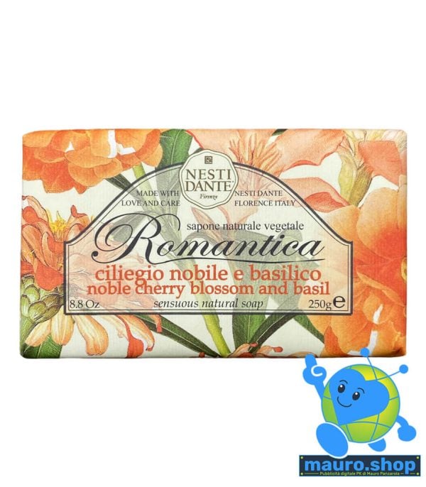 Nesti Dante – Romantica sapone naturale vegetale sensuale ciliegio nobile e basilico 250 g